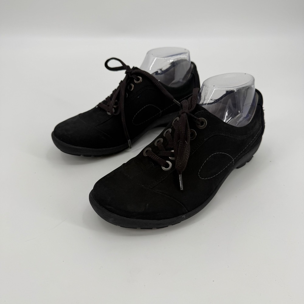 Waldlaufer Luftpolster Black Nubuck Leather Walking Shoes Romania 331824 Sz US 8